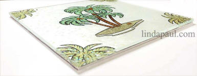 side view palm tree tile
