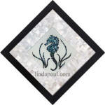 hand-made seahorse mother of pearl mosaic backsplash