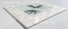 side view dragonfly mosaci tile
