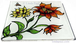 side view sunflower glass tile