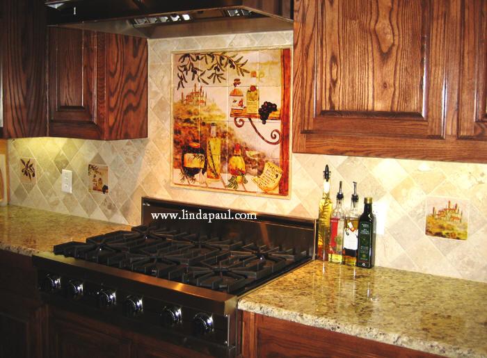 Tuscan Backsplash Tile Murals - Tuscany design Kitchen Tiles