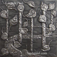 falling aspen leaves plaque