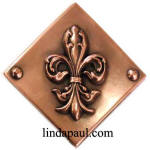 copper 4x4 fleur de lis tile