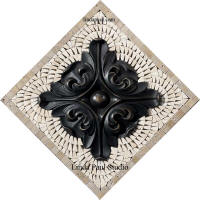 bronze oil rubbed rachecls flower mosaic medallion