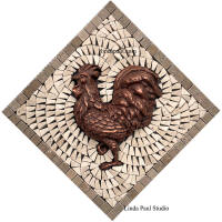 copper rooster backsplash tile
