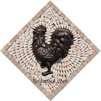 rooster bronze medallion