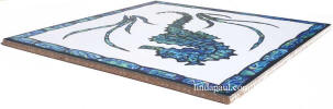 side view of 12x12 ceramic seahorse tile