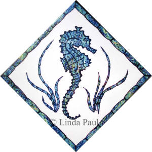 seahorse 6x6 ceramic tile