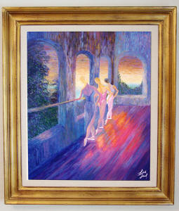 ballet painting in gold frame