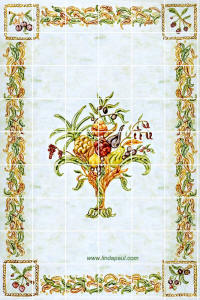 vertical still life mural