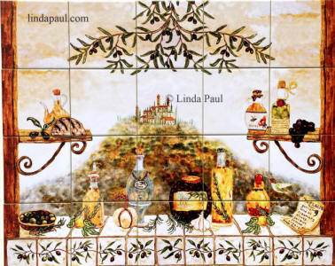 italian kitchen tile mural