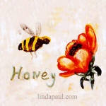 honey bee and flower tile