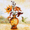 sunflower & hummingbird tile