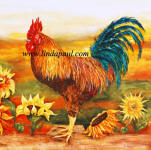 rooster decorative tile accent