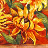 orange sunflower tile accent