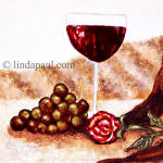 wine and rose tile