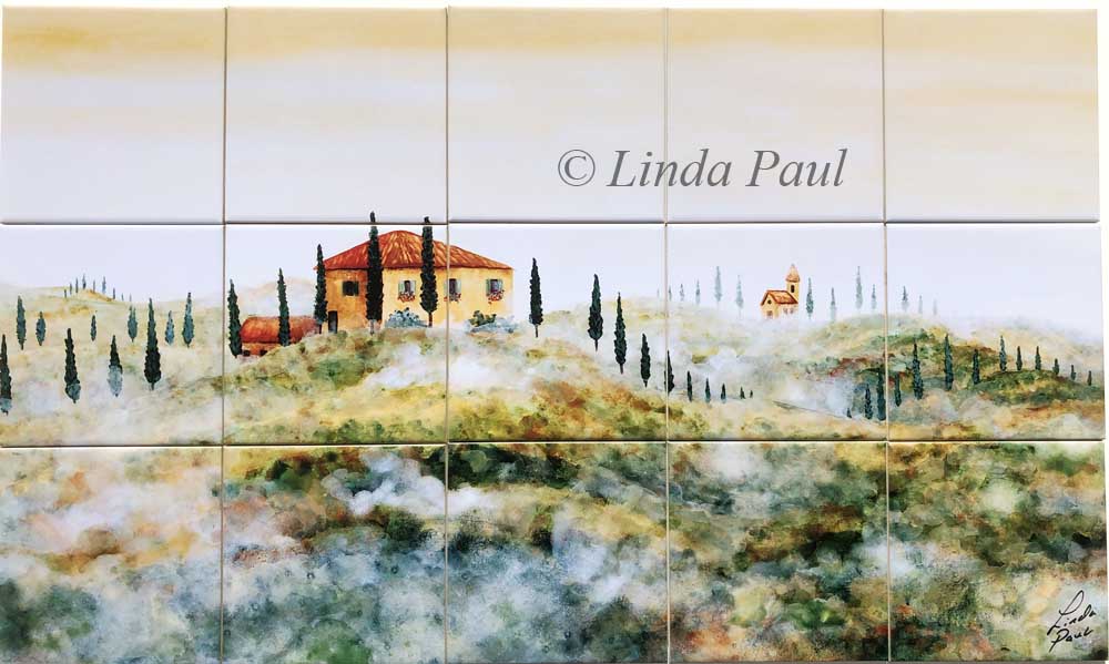 Tuscany tile mural backsplash