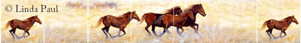 border tiles of running horses
