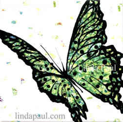 green butterfly tile