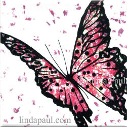 pink butterfly tile
