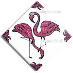 pink flamingo diagonal tile
