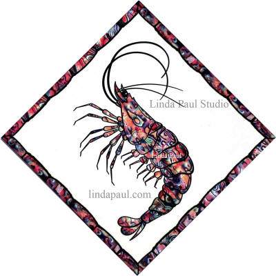 diagonal pink shrimp tile