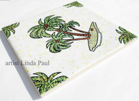 side view of palm tree tile
