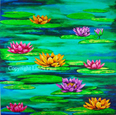 waterlilies painting -original art